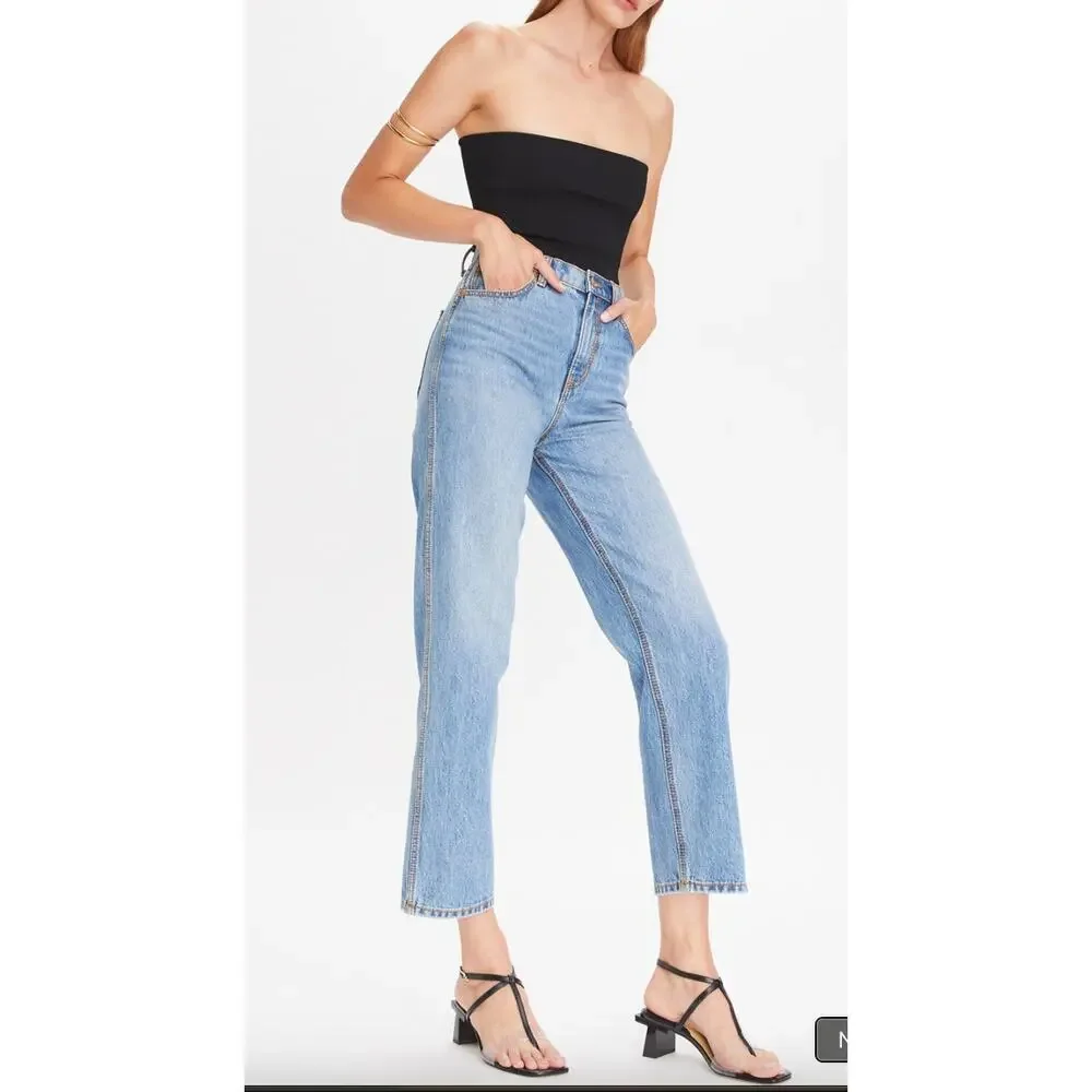 Tory Burch NWT High Rise Straight Jean Vintage Wash 29 $327